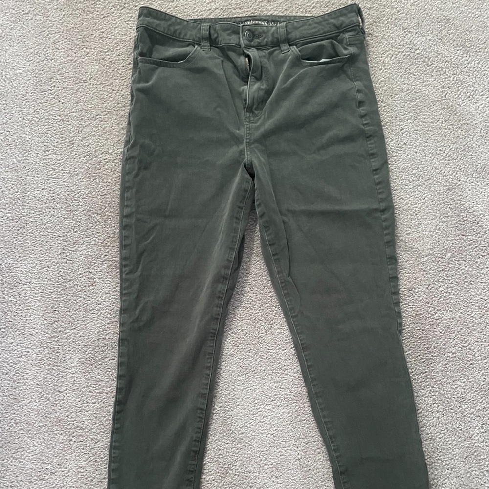 American eagle jeggings, army green.
